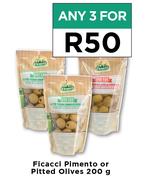 Ficacci Pimento Or Pitted Olives-For Any 3 x 200g