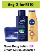 Nivea Body Lotion Or Cream Assorted-For 2 x 400ml