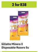 Gillette Minora II Disposable Razors 5s-For 2