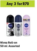 Nivea Roll On Assorted-For 3 x 50ml