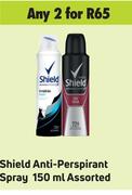 Shield Anti Perspirant Spray Assorted-For 2 x 150ml
