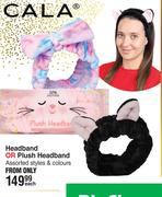 Cala Headband Or Plush Headband Assorted Styles & Colours-Each