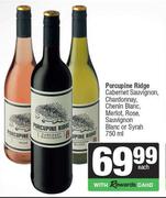 Porcupine Ridge Cab Sauv,Chardonnay,Chenin Blanc,Merlot,Rose,Sauv Blanc Or Syrah-750ml Each