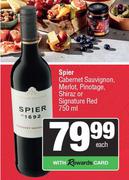 Spier Cabernet Sauvignon ,Merlot, Pinotage, Shiraz Or Signature Red-750ml Each