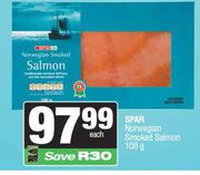 Spar Norwegian Smoked Salmon-100g Each