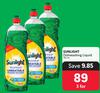 Sunlight Dishwashing Liquid-For 3 x 750ml