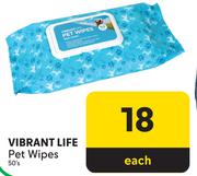 Vibrant Life Pet Wipes-50's Each