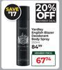Yardley English Blazer Deodorant Body Spray-250ml 