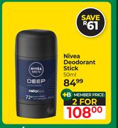 Nivea Deodorant Stick-For 2 x 50ml
