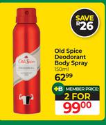Old Spice Deodorant Body Spray-For 2 x 150ml