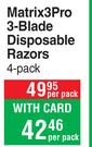 Max Shave Mayrix 3 Pro 3-Blade Disposable Razors (4 Pack)-Per Pack