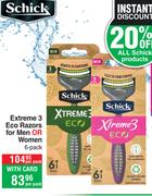 Schick Extreme 3 Eco Razors For Men Or Women (6 Pack)-Per Pack