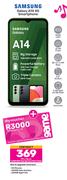 Samsung Galaxy A14 4G Smartphone-On 1.2GB Red Top Up Core More Data
