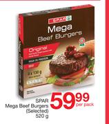 SPAR Mega Beef Burgers-520g Per Pack