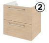 Sensea Remix Wall Hung Bathroom Cabinet With Two Drawers Natural W60cm x D46cm x H58cm 81494480