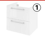 Sensea Remix Wall Hung Bathroom Cabinet With Two Drawers W60cm x D46cm x H58cm 81494488