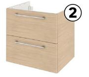 Sensea Remix Wall Hung Bathroom Cabinet With Two Drawers Natural W60cm x D46cm x H58cm 81494480