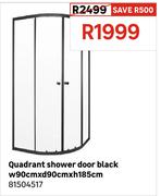 Quadrant Shower Door Black W90cm x D90cm x H185cm 81504517