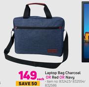 Laptop Bag Charcoal Or Red Or Navy-Each