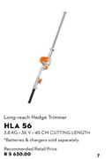 STIHL Long Reach Hedge Trimmer HLA 56