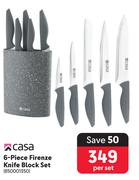 Casa 6-Piece Firenze Knife Block Set-Per Set