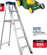 Mundo 6-Step, 1.8m Aluminium Ladder 387267-Each