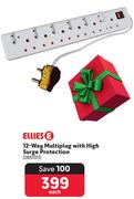 Ellies 12-Way Multiplug With High Surge Protection 2651311-Each