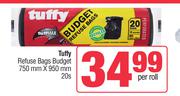 Tuffy Refuse Bags Budget 750mm x 950mm-20s Per Roll