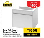 Builders Coral Wall Hung Bathroom Vanity