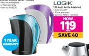 Logik 1.7L Auto Kettle Assorted-Each