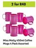 Miss Molly 450ml Coffee Mugs 4 Pack Assorted-For 2