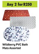 Wildberry PVC Bath Mats Assorted-For 2