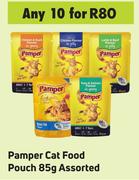 Pamper Cat Food Pouch Assorted-For 10 x 85g
