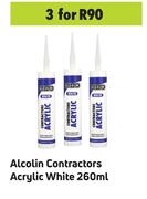 Alcolin Contractors Acrylic White-For 3 x 260ml