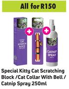 Special Kitty Cat Scratching Block/Cat Collar With Bell/Catnip Spray 250ml-All For