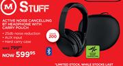 M Stuff Active Noise Cancelling BT Headphone With Carry Pouch