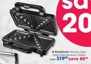 Kambrook Stainless Steel Deep Plate Sandwich Maker