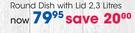 Ocuisine 2.3Ltr Round Dish With Lid