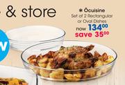 Ocuisine Set Of 2 Rectangular Or Oval Dishes