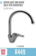 Aspen Light Sink Mixer Deck-Type Overspout