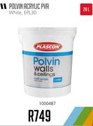 Plascon Acrylic PVA White EPL30-20Ltr