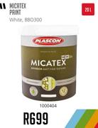 Plascon Micatex Paint White BBO300-20Ltr