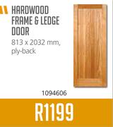 Hardwood Frame & Ledge Door 813x2032mm Ply-Back