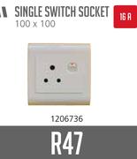 Single Switch Socket 16A 100x100