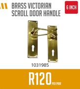 Brass Victorian Scroll Door Handle-Per Pair