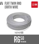 Flat Twin And Earth Wire 1.5mm-Per Metre