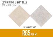 Costa Ivory & Grey Tiles 350x350mm-Per Sqm