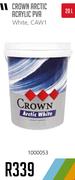 Crown Arctic Acrylic White PVA CAW1-20Ltr