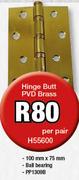 Hinge Butt PVD Brass H55600-Per Pair