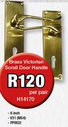 Brass Victorian Scroll Door Handle H14170-Per Pair